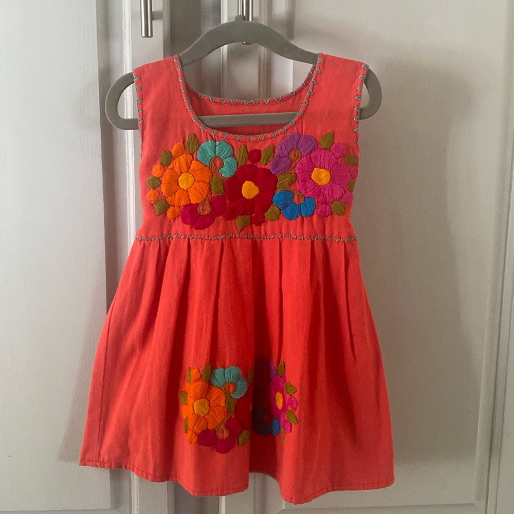 Mexican Girls Dress-Cotton-Embroidered by Hand NWOT